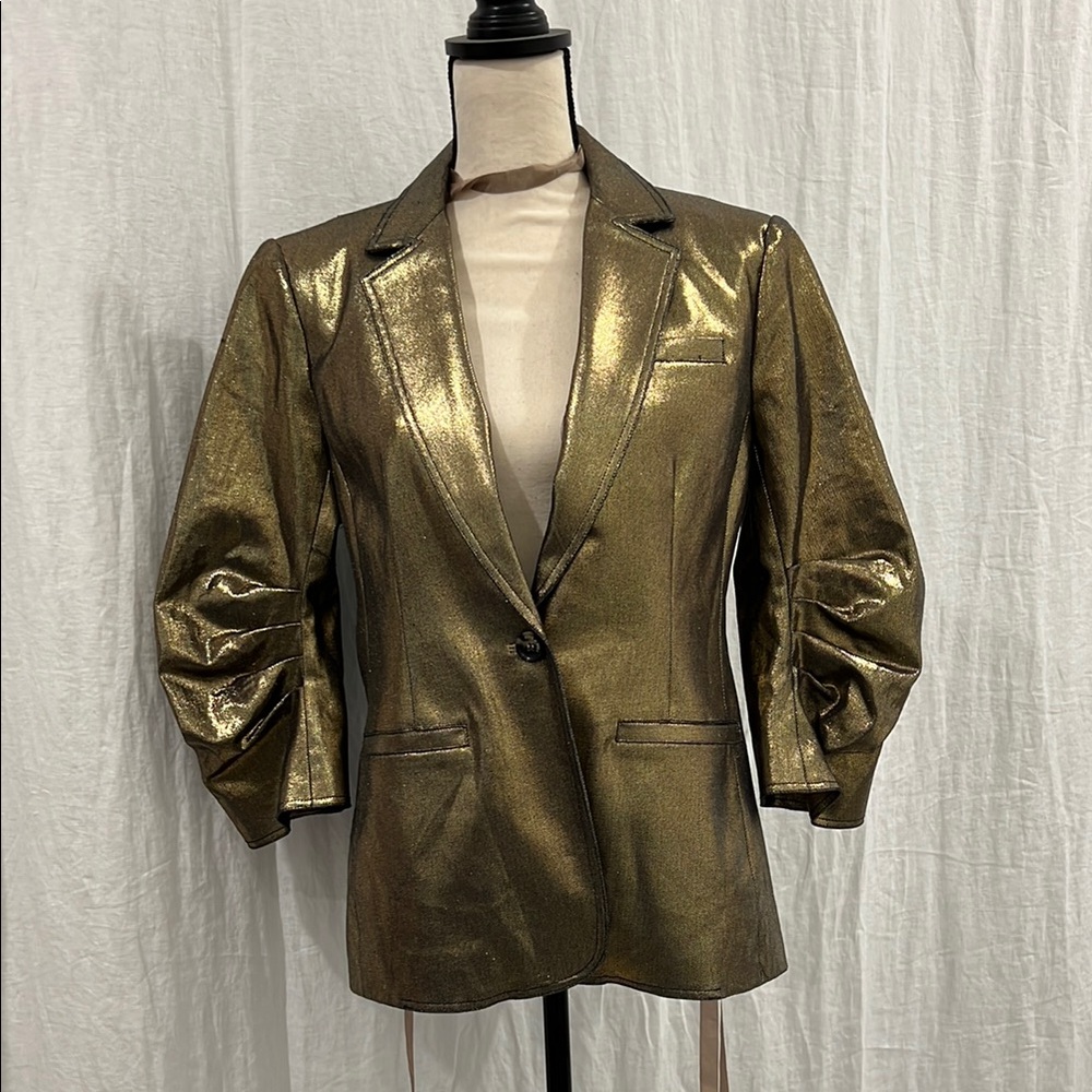 Gold Metallic Women's Blazer